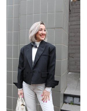 Feel Fashion Feel Blazer Kort Donna Zwart