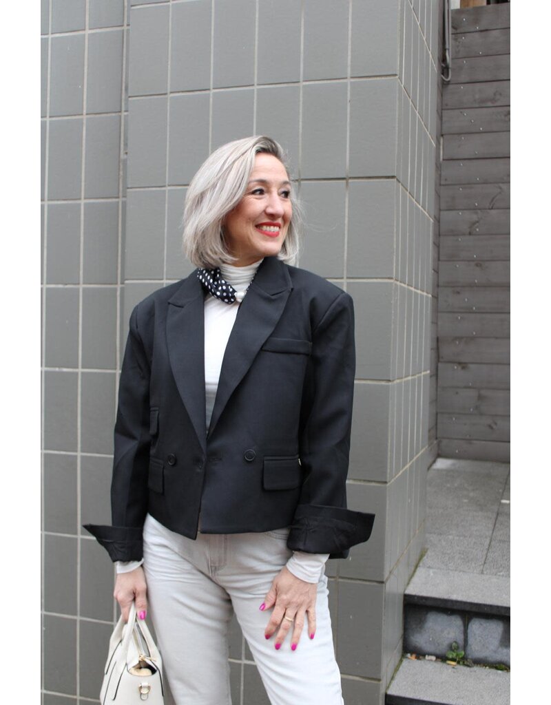 Feel Fashion Feel Blazer Kort Donna Zwart