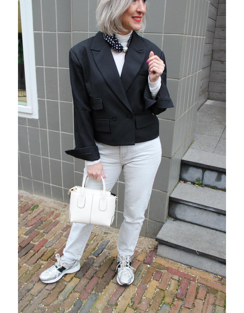 Feel Fashion Feel Blazer Kort Donna Zwart