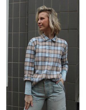 Feel Fashion Feel Blouse Ruit Blauw