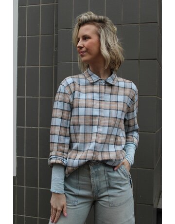 Feel Fashion Feel Blouse Ruit Blauw