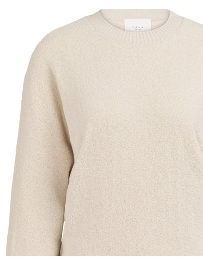 Yaya Yaya Batwing sweater rib details  Kit Beige