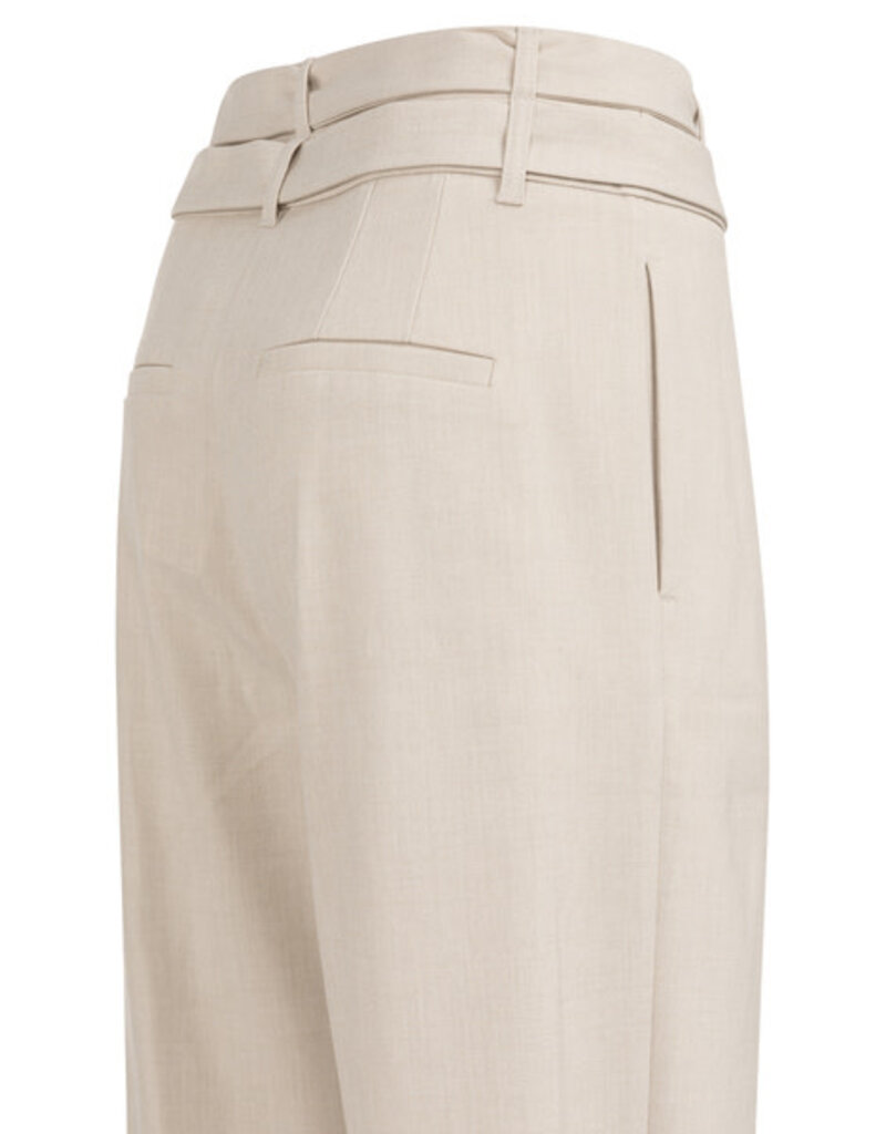 Yaya Yaya Woven Loose Fit Pant belt detail Kit Beige
