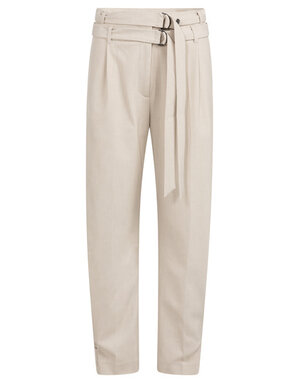 Yaya Yaya Woven Loose Fit Pant belt detail Kit Beige