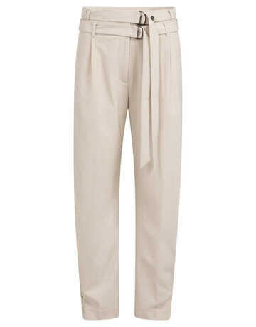 Yaya Yaya Woven Loose Fit Pant belt detail Kit Beige