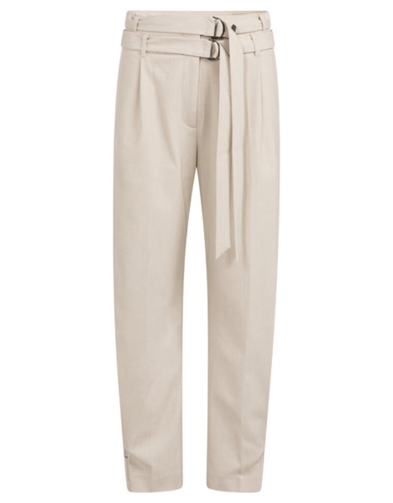 Yaya Yaya Woven Loose Fit Pant belt detail Kit Beige