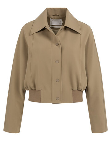 Yaya Yaya Oversized Jack Short Rib cuff Khaki Green