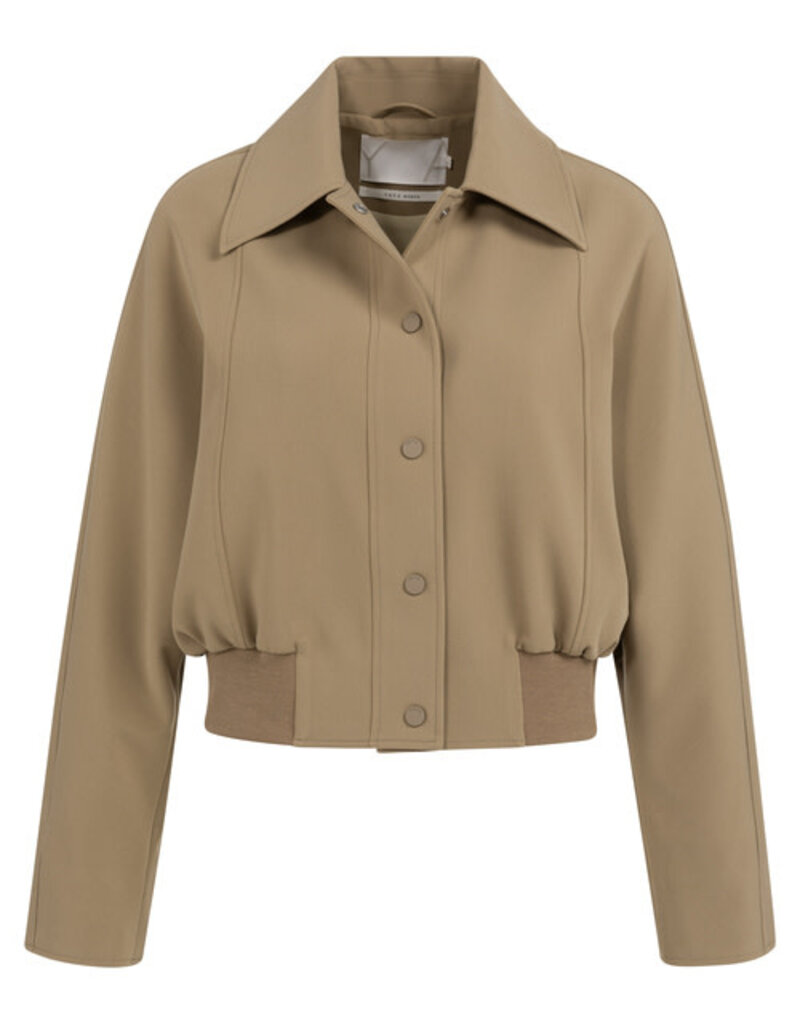 Yaya Yaya Oversized Jack Short Rib cuff Khaki Green