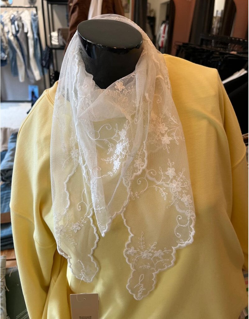 BOW 19 BOW19 Kanten sjaal wit