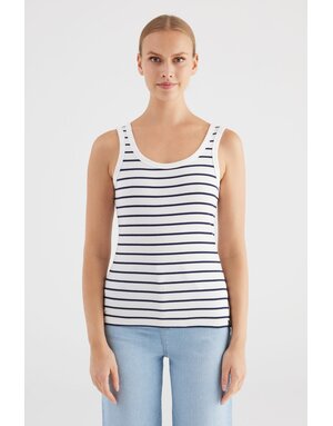 COJ Olivia Stripe Wit/Navy
