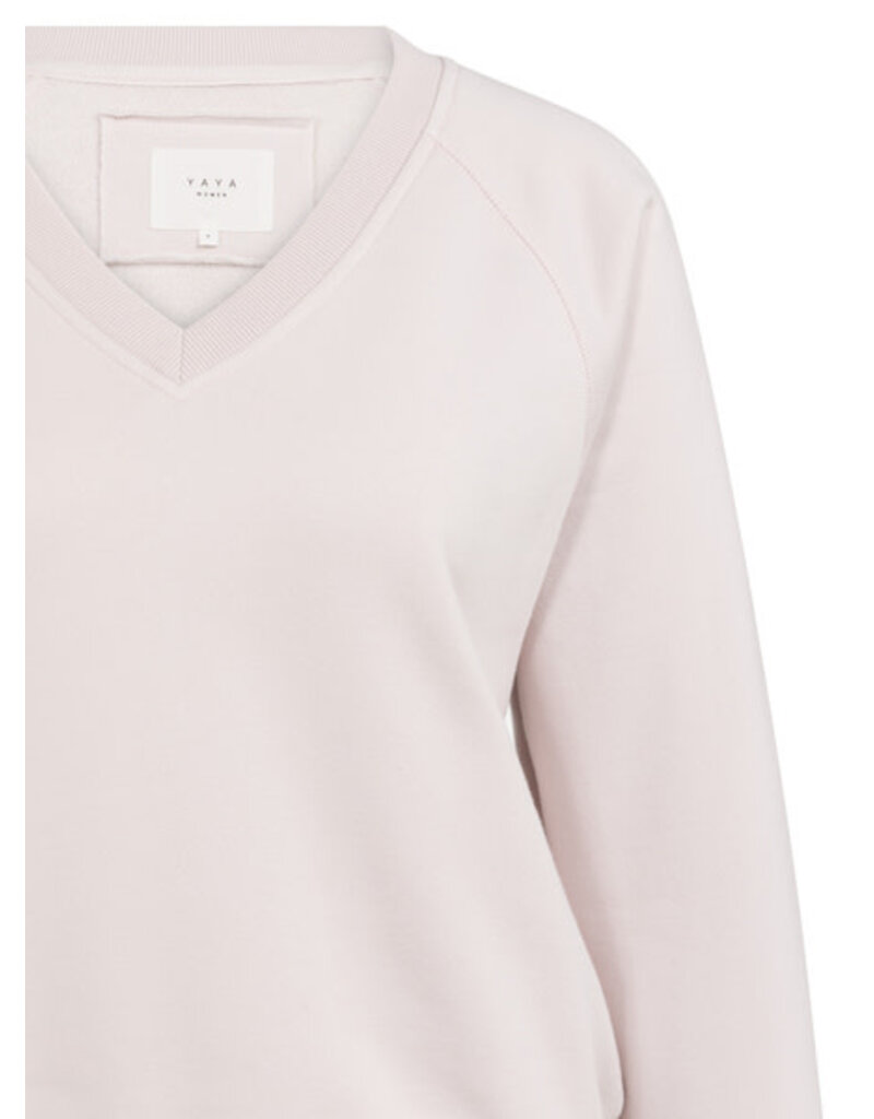 Yaya Yaya Sw. V-hals rib  Gray Lila