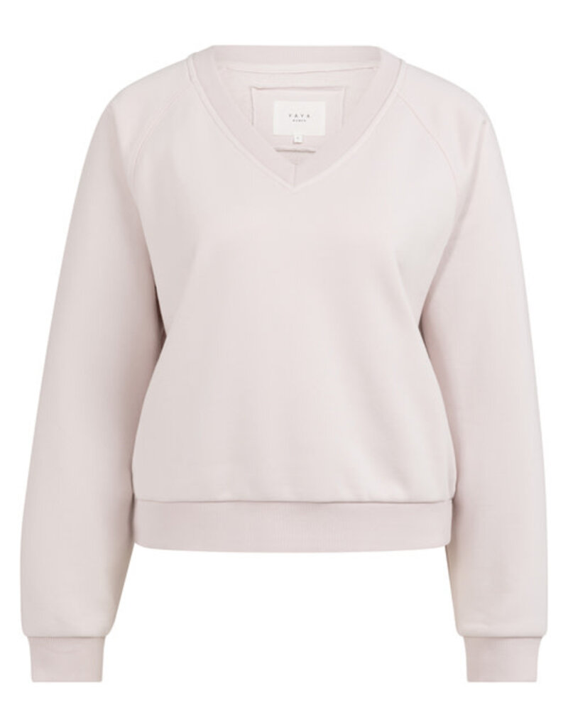 Yaya Yaya Sw. V-hals rib  Gray Lila