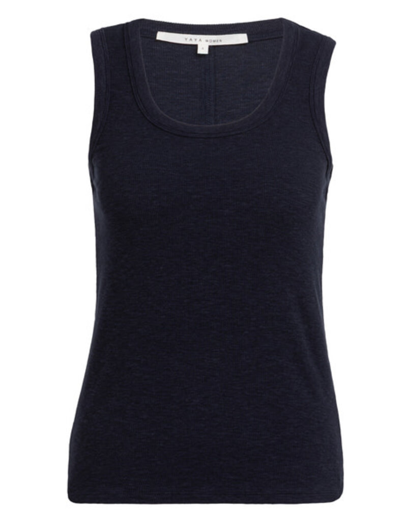 Yaya Yaya Rib Top Rond Navy