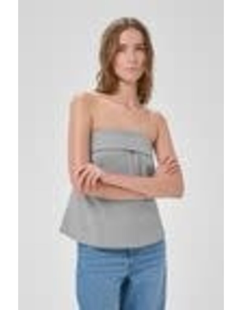 My Essential Wardrobe MEW Hanna Corsage Top L.Grey Mel.