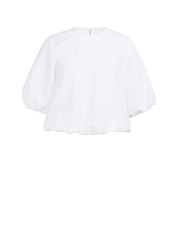 Yaya Yaya Woven Balloon Tee White