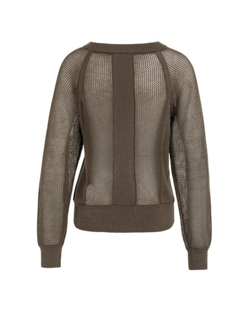 Yaya Yaya Mesh stitch Sweater W. Brown