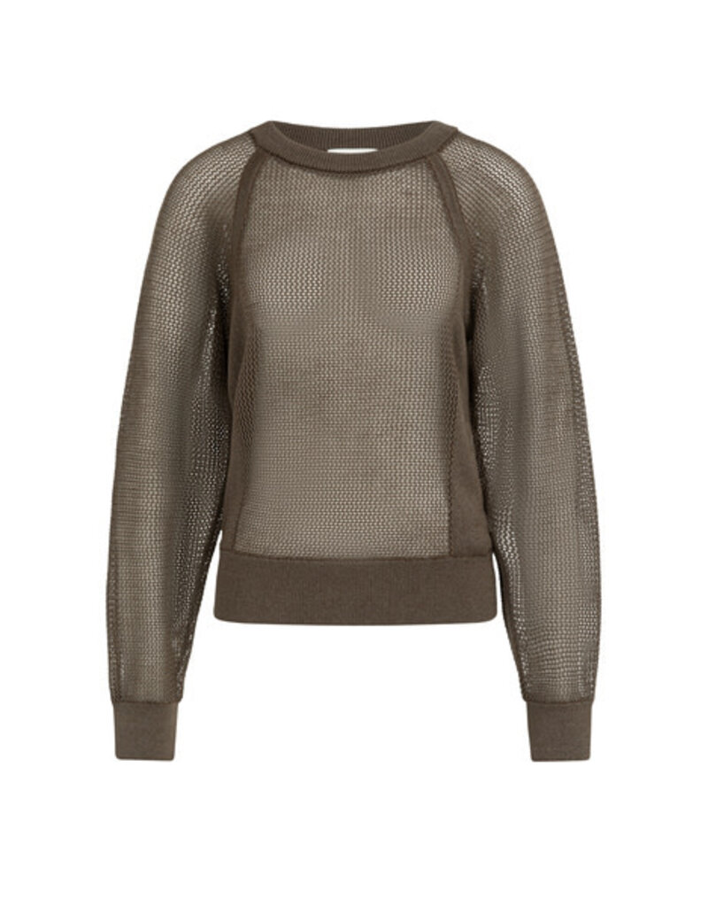 Yaya Yaya Mesh stitch Sweater W. Brown