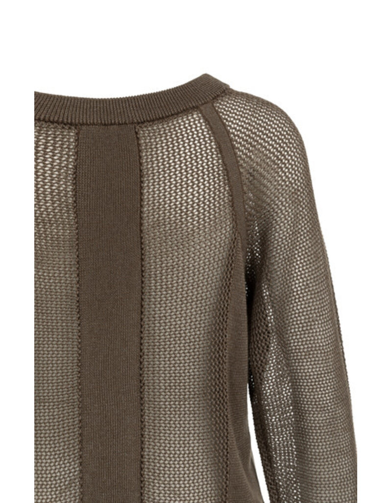 Yaya Yaya Mesh stitch Sweater W. Brown