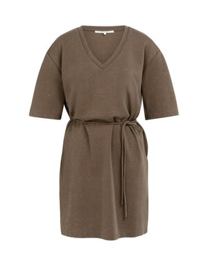Yaya Yaya Jersey v-neck dress W.Brown