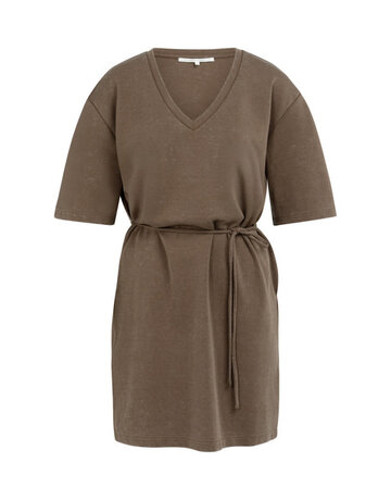 Yaya Yaya Jersey v-neck dress W.Brown