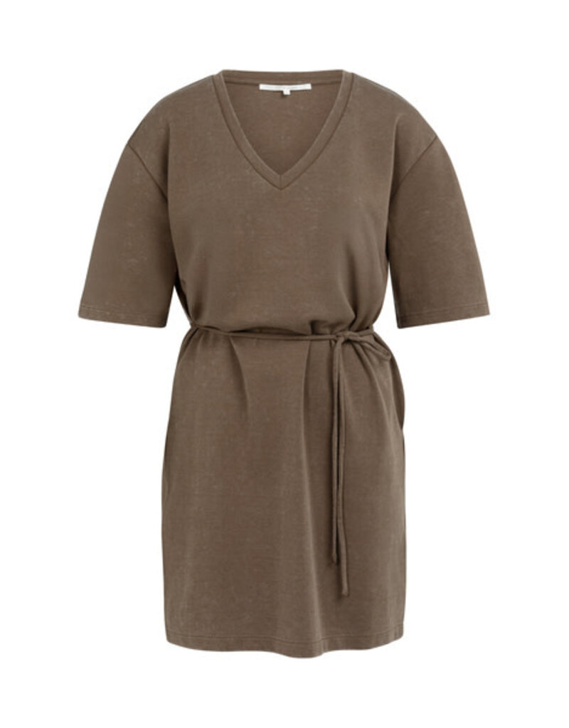 Yaya Yaya Jersey v-neck dress W.Brown