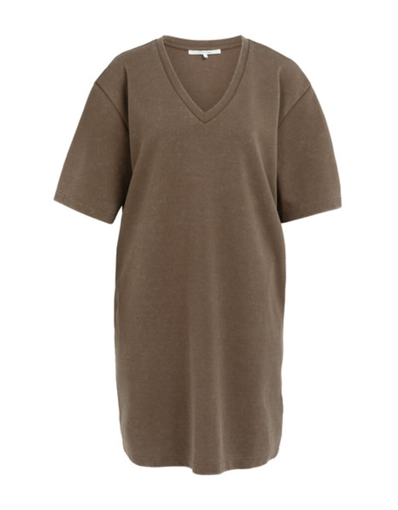 Yaya Yaya Jersey v-neck dress W.Brown