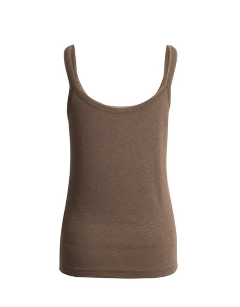 Yaya Yaya Singlet Mesh Edge W.Brown