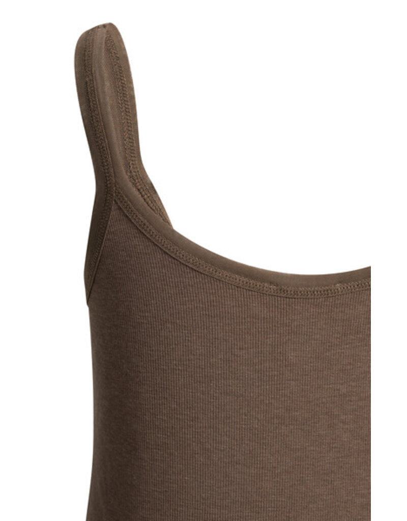 Yaya Yaya Singlet Mesh Edge W.Brown