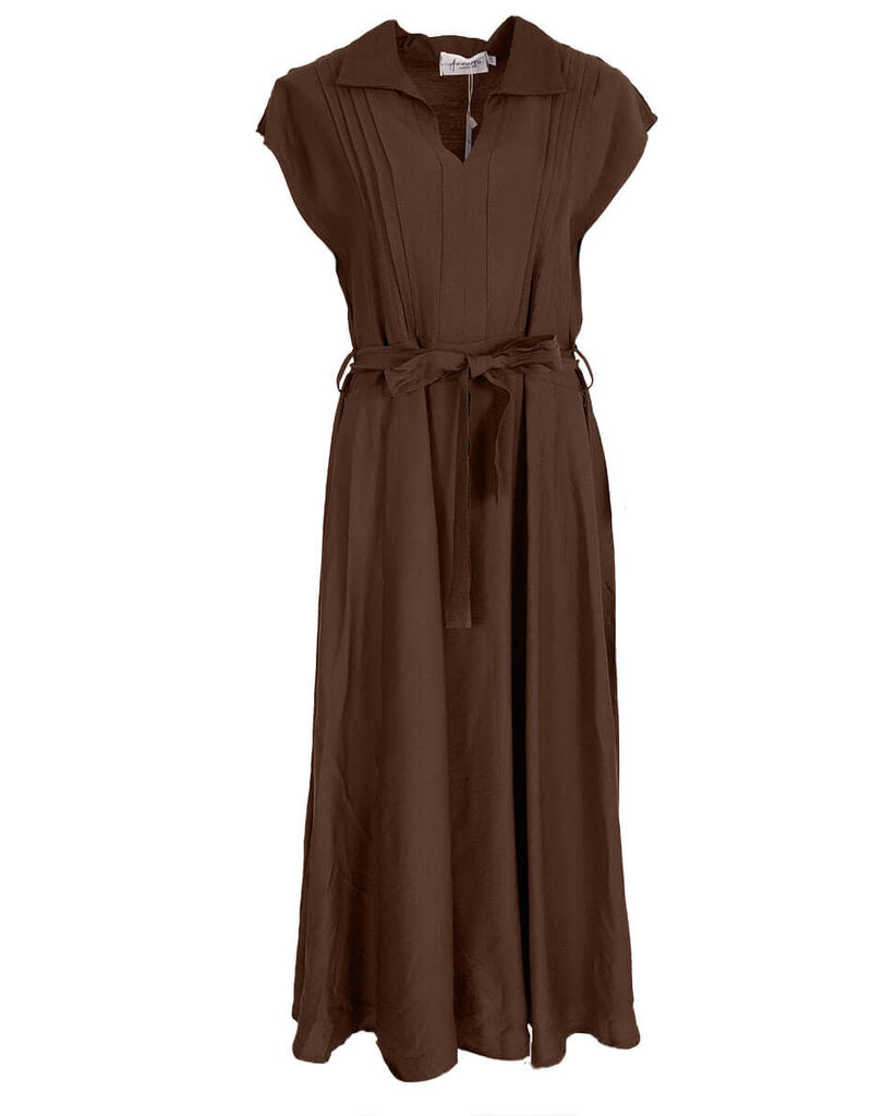 Feel Dress D.Brown Mouwl.