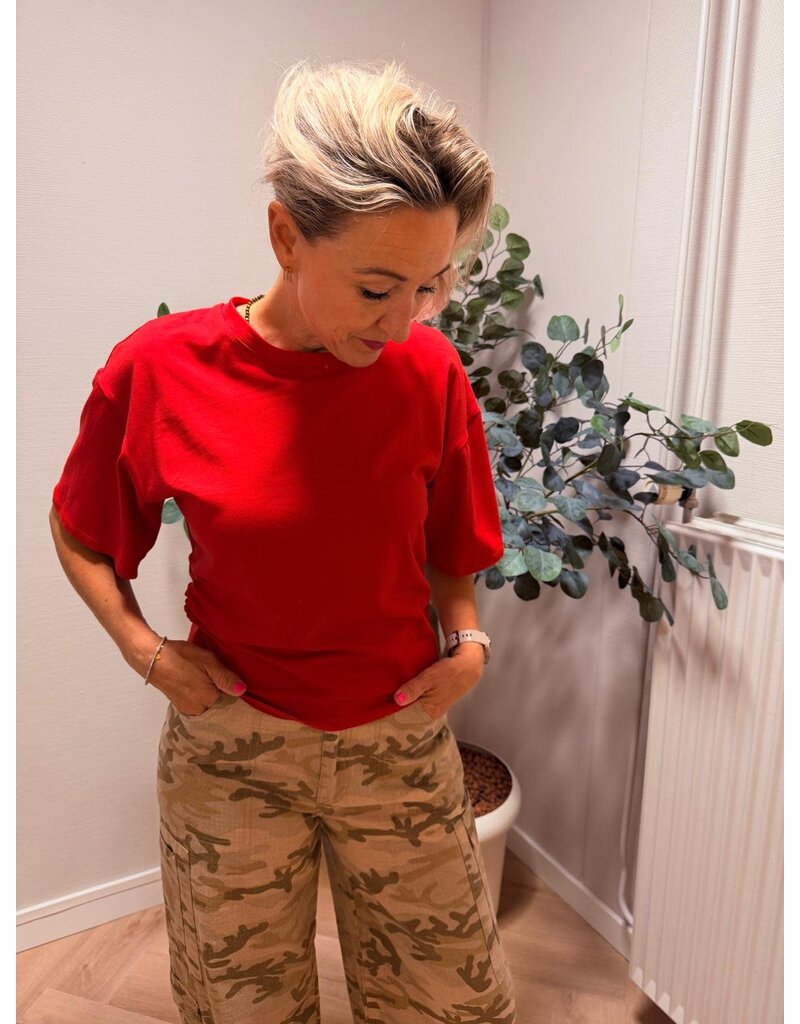 Feel Fashion Feel Tee Plooi Rood