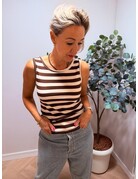 Feel Fashion Feel Top Streep ml Br/W