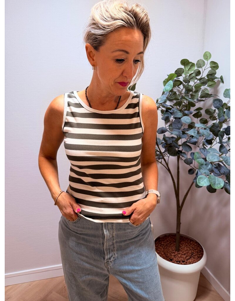 Feel Fashion Feel Top Streep ml Gr/W