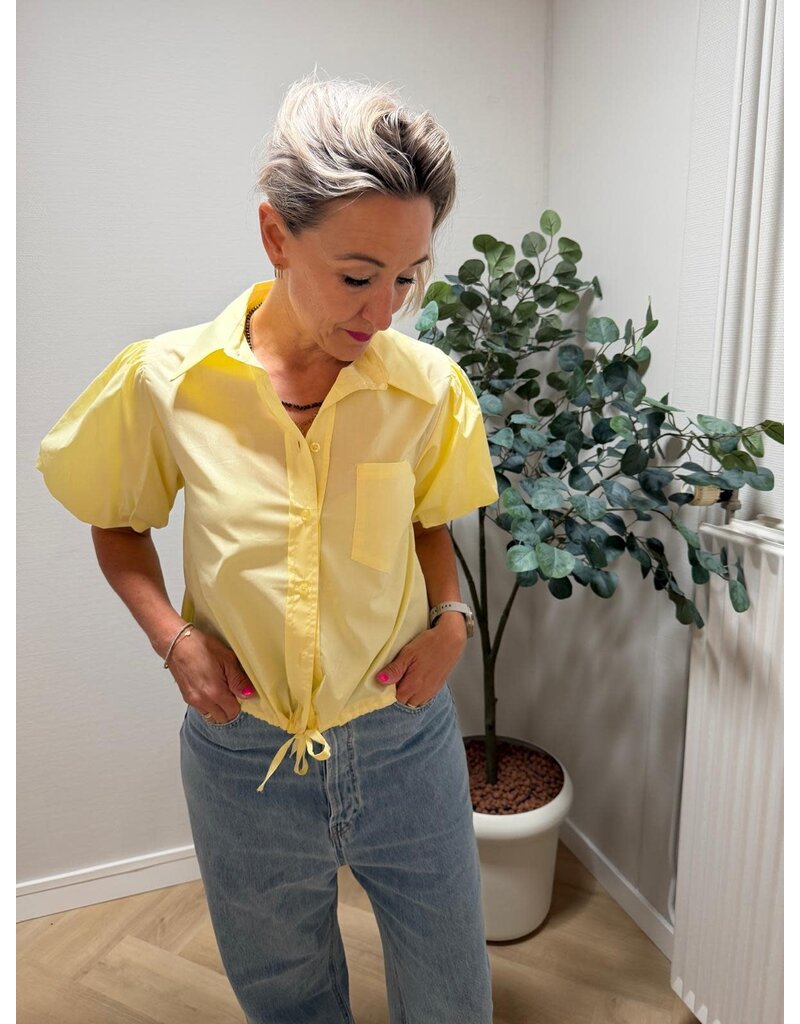 Feel Blouse km Katoen Geel