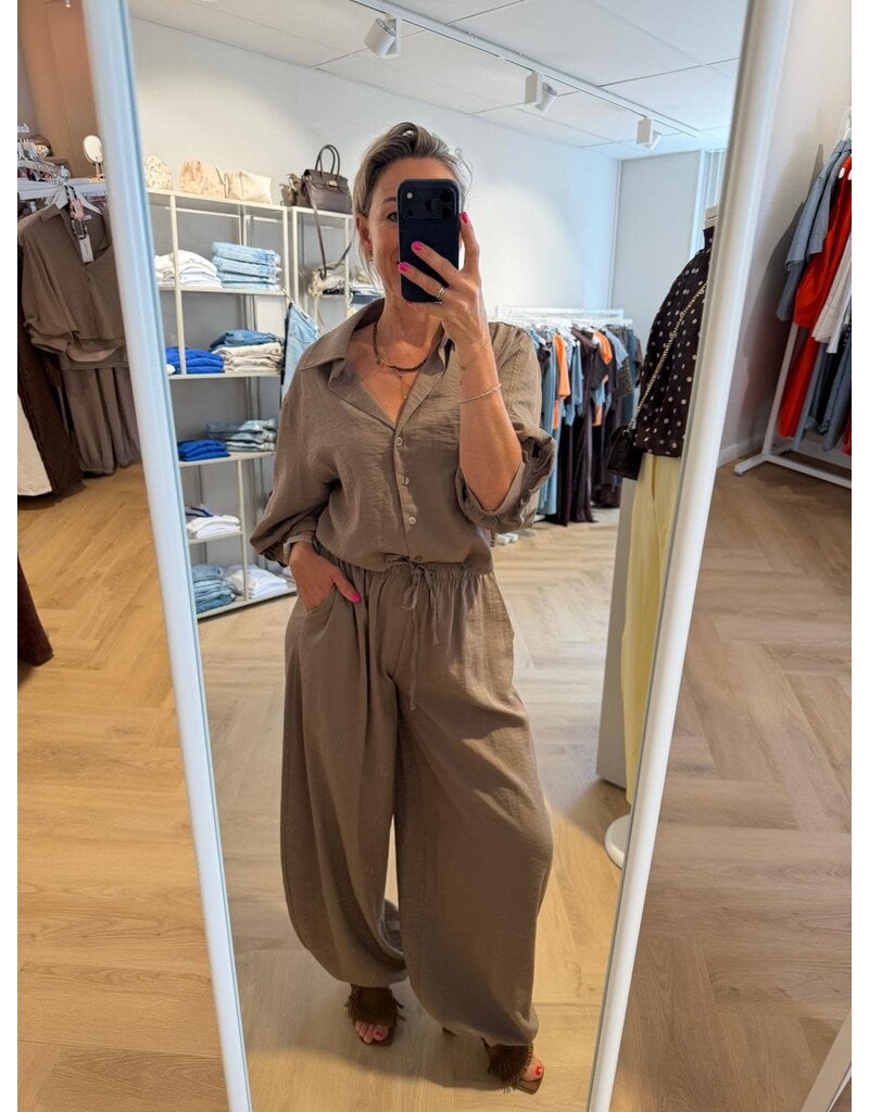 Feel Set Blouse/Ballon Br. Taupe