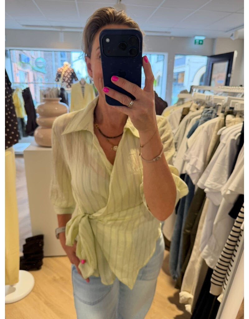 Feel Blouse LM Str. Geel