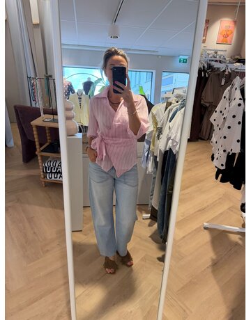 Feel Fashion Feel Blouse LM Str. Roze