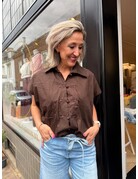 Feel blouse KM Knoop Bruin