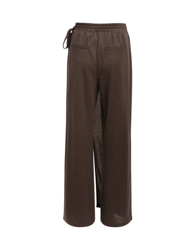 Yaya Yaya Wide-leg jersey pant wrap effect Aub.Purple