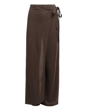 Yaya Yaya Wide-leg jersey pant wrap effect Aub.Purple
