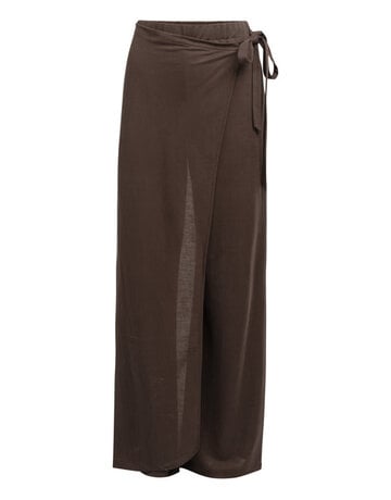 Yaya Yaya Wide-leg jersey pant wrap effect Aub.Purple