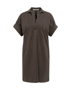 Yaya Yaya Jersey dress puff sleeves Aub. Purple