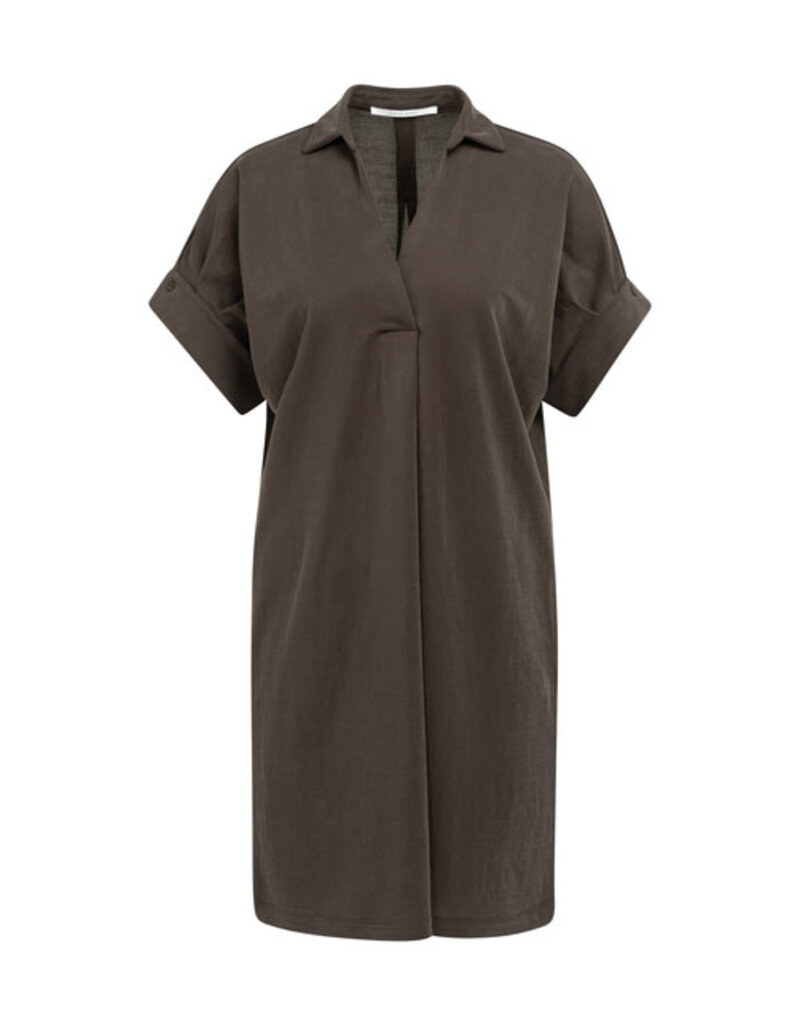 Yaya Yaya Jersey dress puff sleeves Aub. Purple