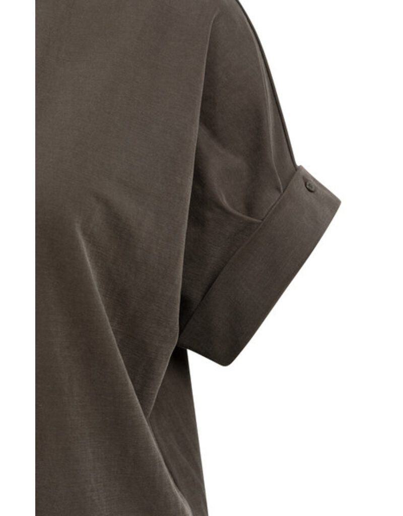 Yaya Yaya Jersey dress puff sleeves Aub. Purple