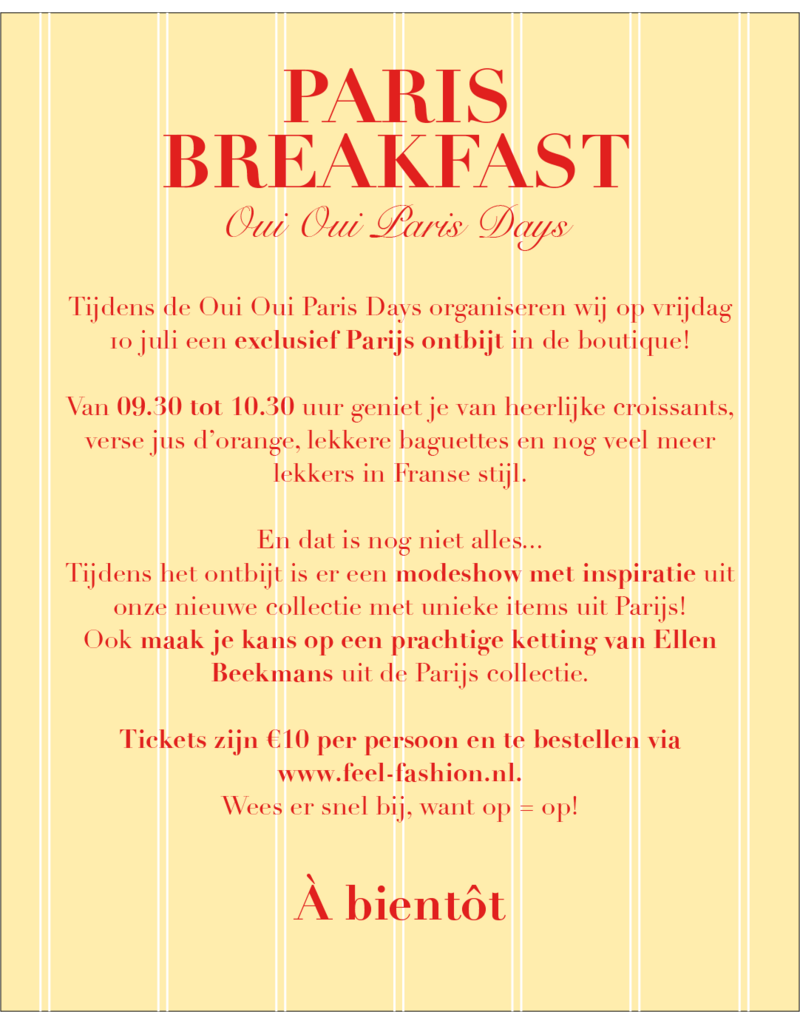 Paris Breakfast Ticket