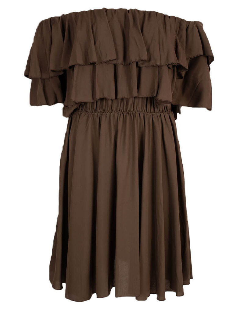 Feel Fashion Feel Strapl. Jurk Bruin