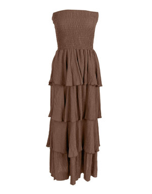 Feel Fashion Feel Strapl. Jurk Bruin Lang