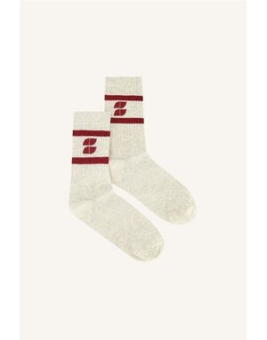 By-Bar By-Bar Logo Sparkle Grey/Wine Socks
