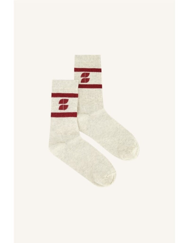 By-Bar By-Bar Logo Sparkle Grey/Wine Socks