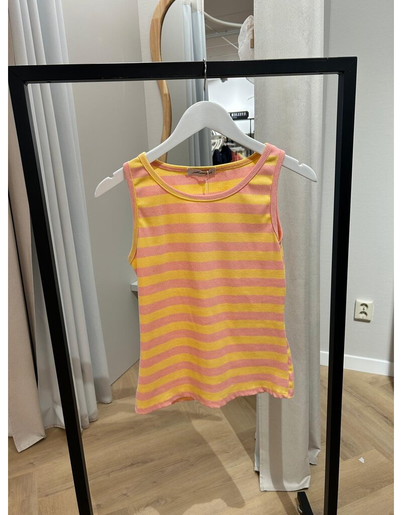 Feel Fashion Feel Top Streep ml Roze/Geel