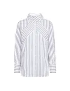 Co' Couture Co'Couture SomoCC Stripe Funnel Neck Blouse White